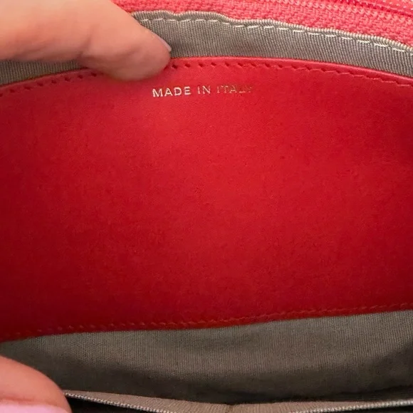 🍑Chanel Half Moon Wallet on Chain Crossbody Orange Leather Silver Hardware - Picture 14 of 15